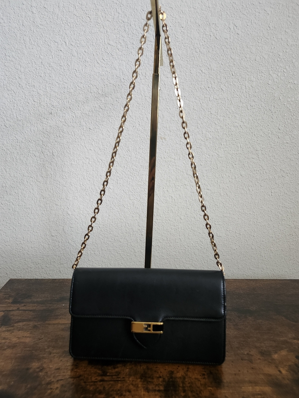 Fendi Black Leather FF Motif Long Wallet
